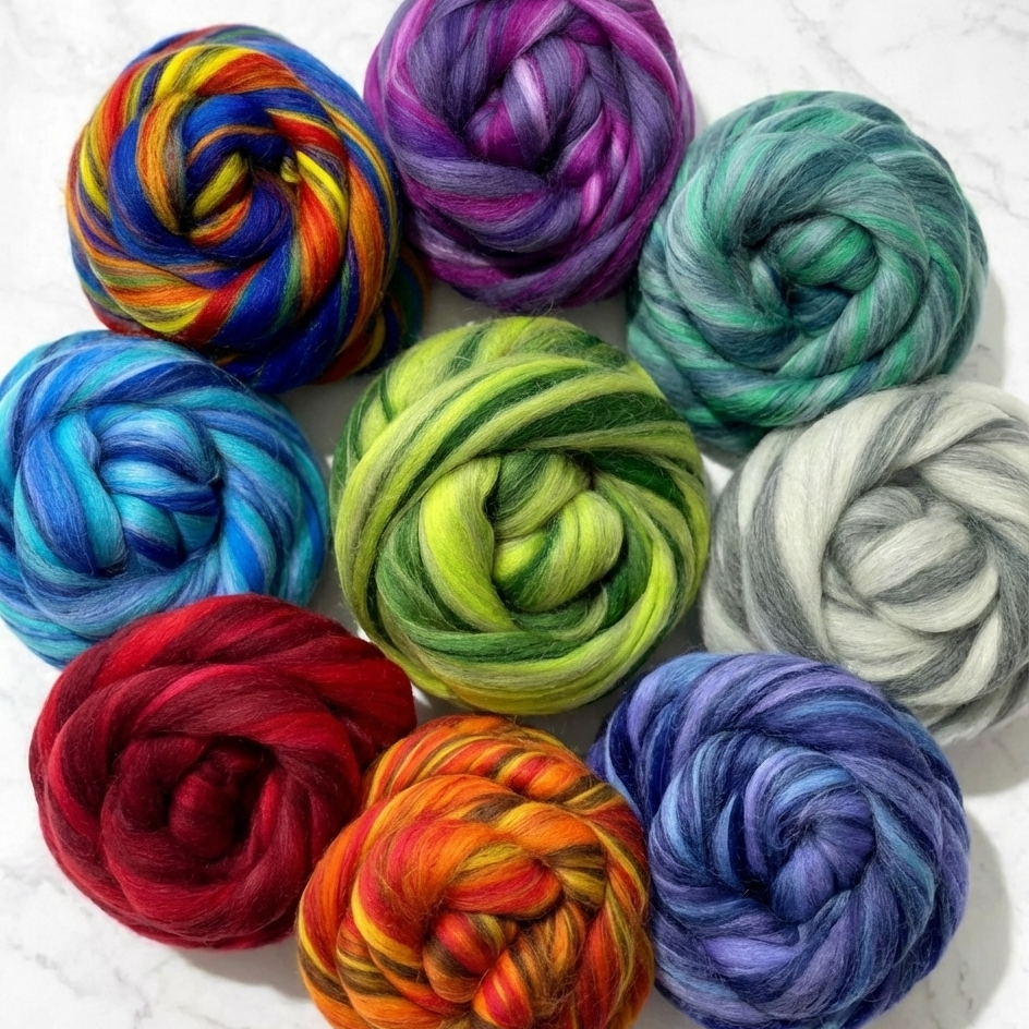 Merino Wool Roving | 10+ Color Blends | Janet Marie Felted Goods