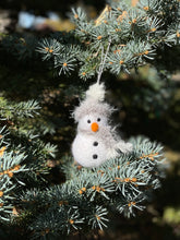 Load image into Gallery viewer, Felted Wool Snowman Ornaments - Multiple Color Choices