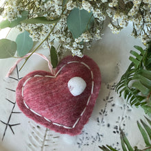 Load image into Gallery viewer, Stitched Felted Heart Soap Sachet - Multiple Color & Scent Choices