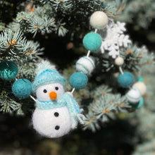 Load image into Gallery viewer, Teal Snowman Garland - Finished Garland or kit