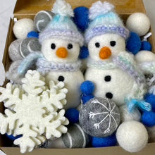 Load image into Gallery viewer, Blue Snowman Garland - Finished Garland or Kit