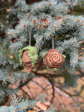 Load image into Gallery viewer, Wool Pinecone Ornament Set of 2