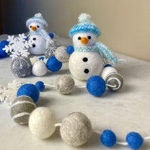 Load image into Gallery viewer, Blue Snowman Garland - Finished Garland or Kit