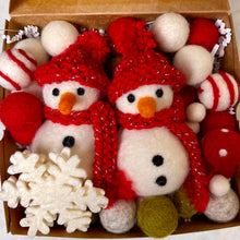 Load image into Gallery viewer, Red Snowman Garland - Finished Garland or Kit