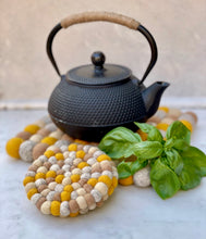 Load image into Gallery viewer, Felt Ball Trivets - Goldenrod