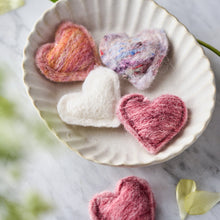 Load image into Gallery viewer, Mini Felted Heart Soap - Set of 5