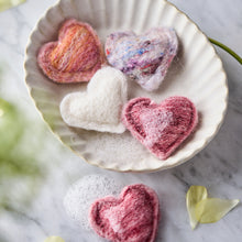 Load image into Gallery viewer, Mini Felted Heart Soap - Set of 5