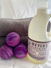 Load image into Gallery viewer, Single Merino Wool Felted Dryer Ball - Purple Stripe