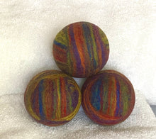 Load image into Gallery viewer, Single Merino Wool Felted Dryer Ball - Rainbow Stripe