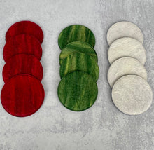 Load image into Gallery viewer, Individual Holiday Felted Wool Coasters