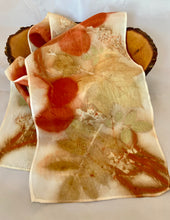 Load image into Gallery viewer, Botanical/Eco Dyed Silk Scarf - One of a kind