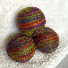 Load image into Gallery viewer, Single Merino Wool Felted Dryer Ball - Rainbow Stripe