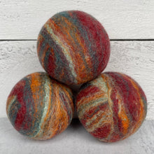 Load image into Gallery viewer, Single Merino Wool Felted Dryer Ball - Desert Sunset Stripe