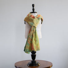 Load image into Gallery viewer, Botanical Dyed Stonewashed Silk Scarf, One of a Kind