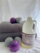 Load image into Gallery viewer, Single Merino Wool Felted Dryer Ball - Purple Stripe