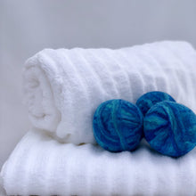 Load image into Gallery viewer, Single Merino Wool Felted Dryer Ball - Blue Stripe