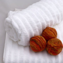 Load image into Gallery viewer, Single Merino Wool Felted Dryer Ball - Autumn Stripe