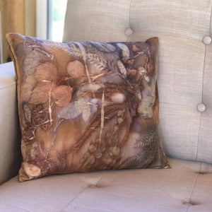 Botanical Dyed Pillow - Silk - One of a kind - Only 2 available