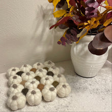 Load image into Gallery viewer, Felted Pumpkin Trivets - White