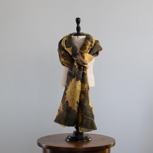 Botanical Dyed Silk Wool Blend Shawl- One of a kind