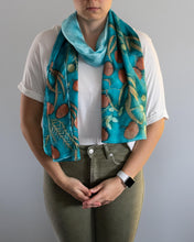 Load image into Gallery viewer, Botanical Dyed Scarf - 100% Silk - One of a kind - Only 1 available