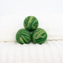 Load image into Gallery viewer, Single Merino Wool Felted Dryer Ball - Green Stripe