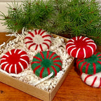 Peppermint Candy Felted Soap - Set of 3