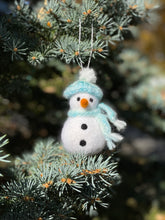 Load image into Gallery viewer, Felted Wool Snowman Ornaments - Multiple Color Choices