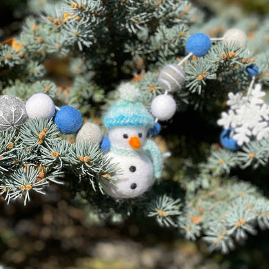 Blue Snowman Garland