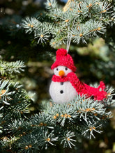 Load image into Gallery viewer, Felted Wool Snowman Ornaments - Multiple Color Choices