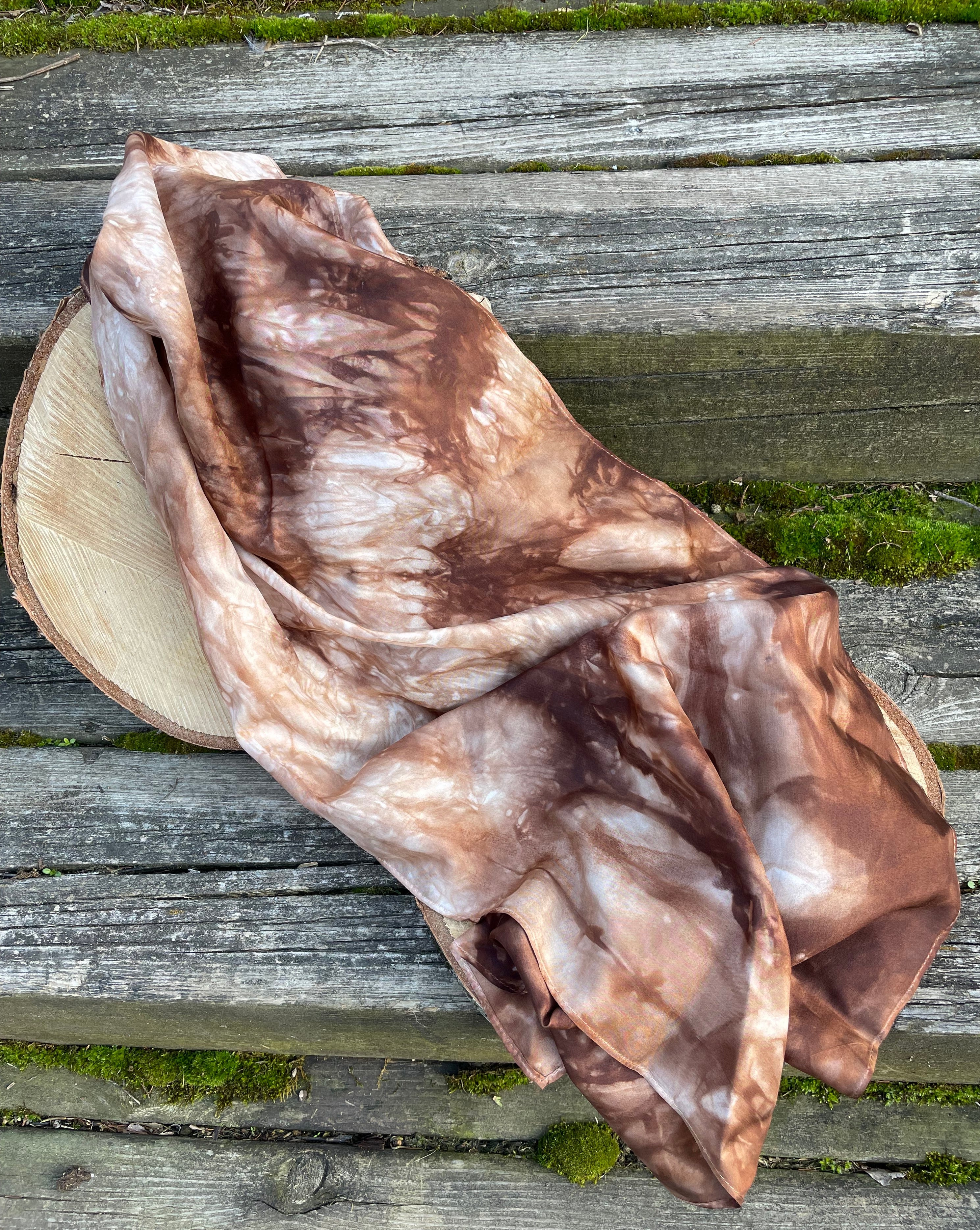 Hand-Dyed Silk Scarf, One of a Kind
