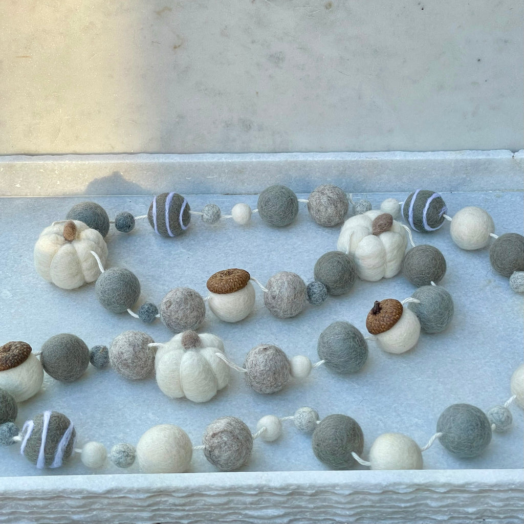 Gray Fall Wool Garland