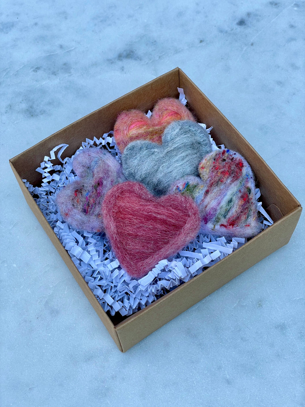 Mini Felted Heart Soap - Set of 5