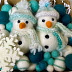 Teal Snowman Garland - Kit or Finished Garland
