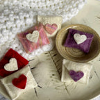 Mini Love Letters Felted Soap Sachets- Set of 2