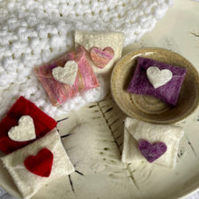 Load image into Gallery viewer, Mini Love Letters Felted Soap Sachets- Set of 2