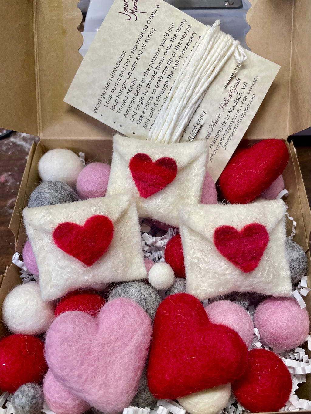 Hearts and Love Letters Valentine Garland Kit - Red