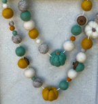 Seafoam Pumpkin Wool Garland
