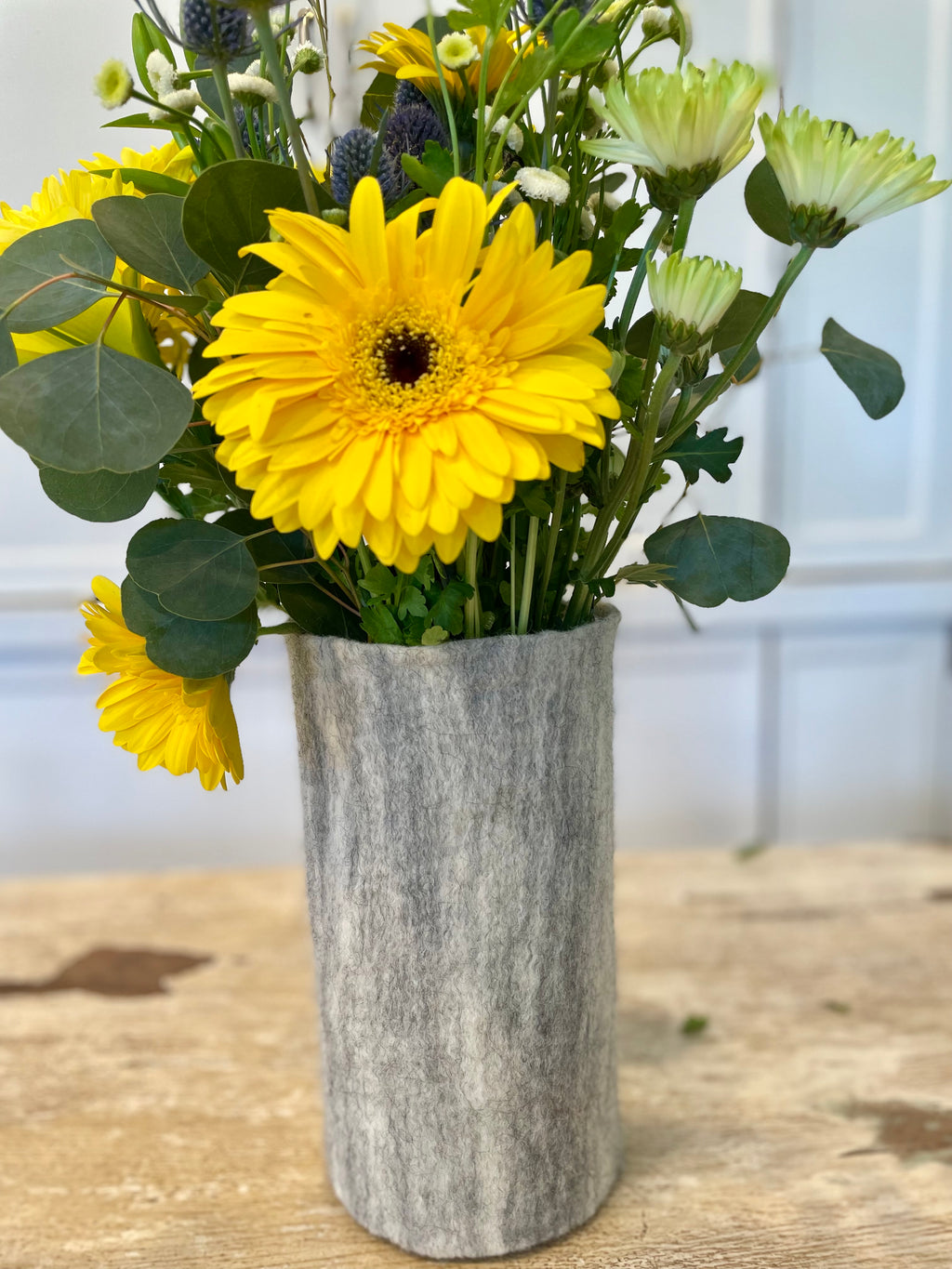 Wool Vase Sleeve - Gray