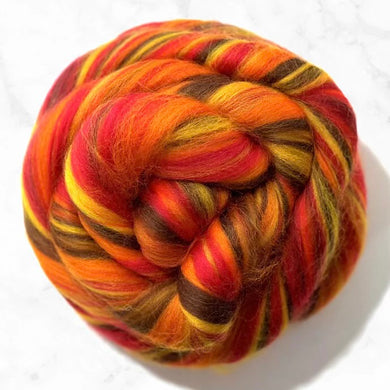 Merino Wool Roving -  Fall Stripe