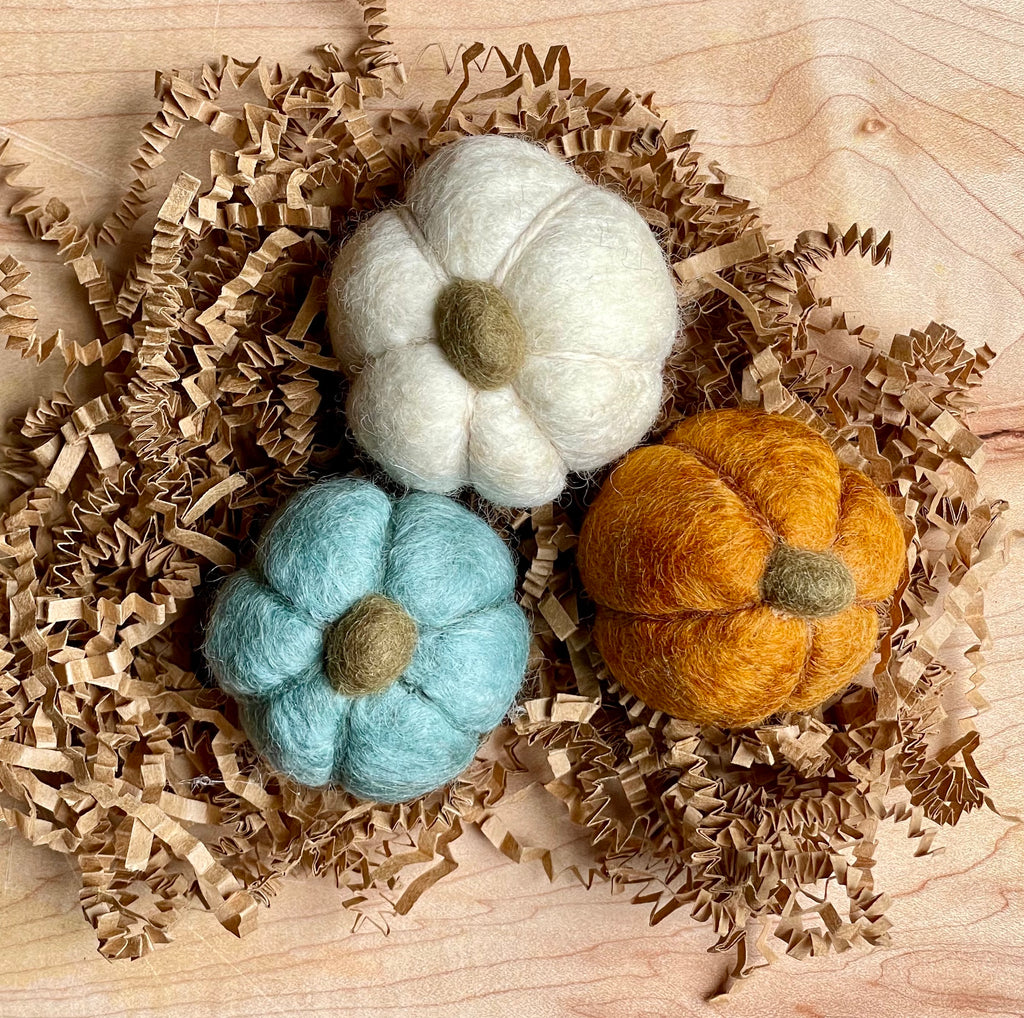 Pumpkin Felted Soaps -Set of 3 - Mini