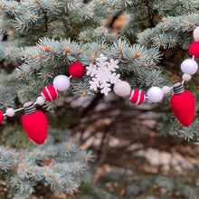 Load image into Gallery viewer, Holiday Lights Wool Garland - Finished Garland or Kit