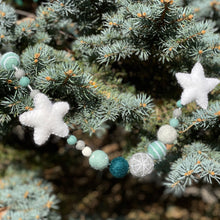 Load image into Gallery viewer, Frosty Stars Wool Garland - Finished Garland or Kit