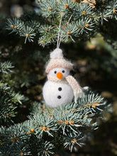 Load image into Gallery viewer, Felted Wool Snowman Ornaments - Multiple Color Choices