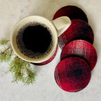 Tartan Plaid Felted Wool Coasters - Set of 4