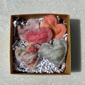 Mini Felted Heart Soap - Set of 5