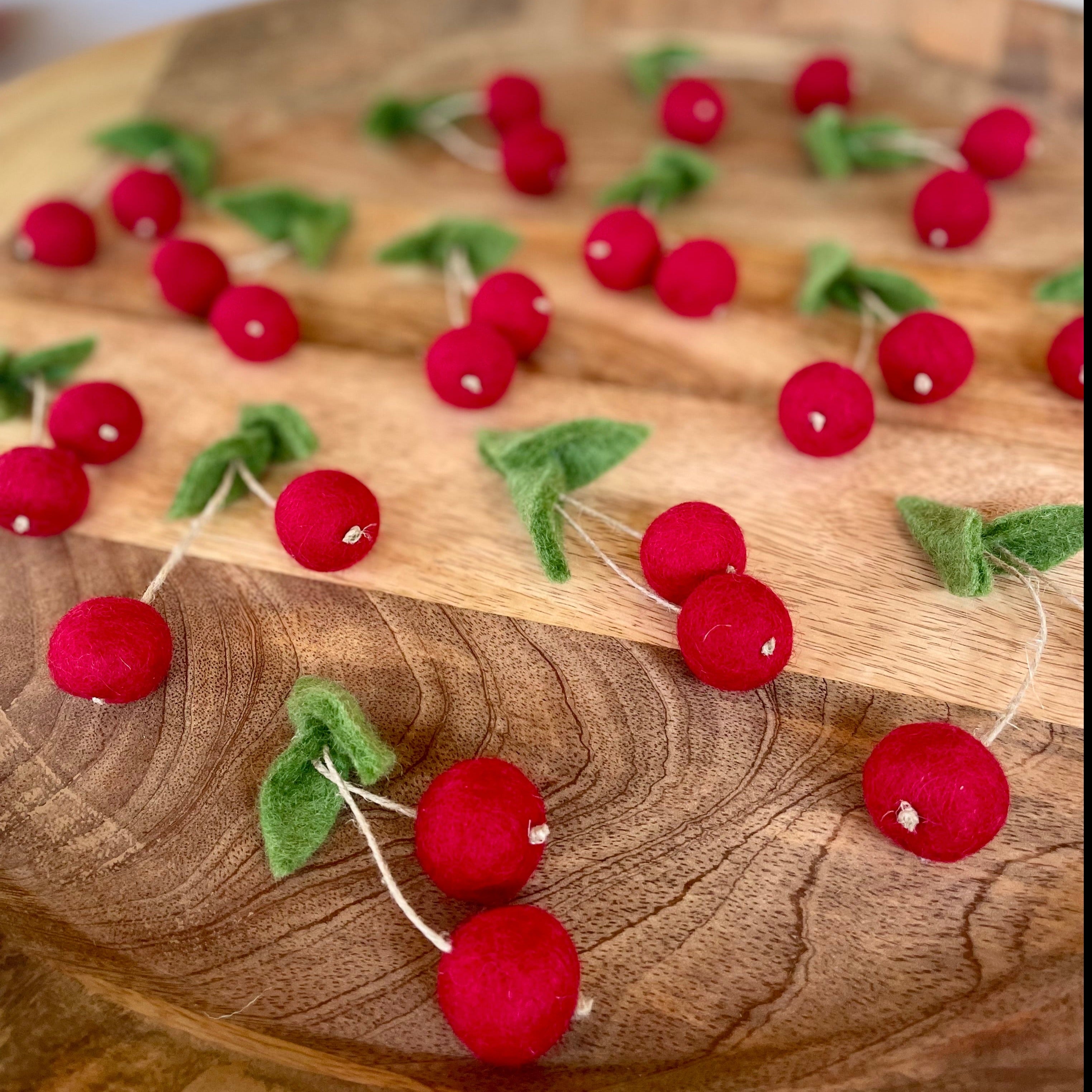 Felted Wool Cherries
