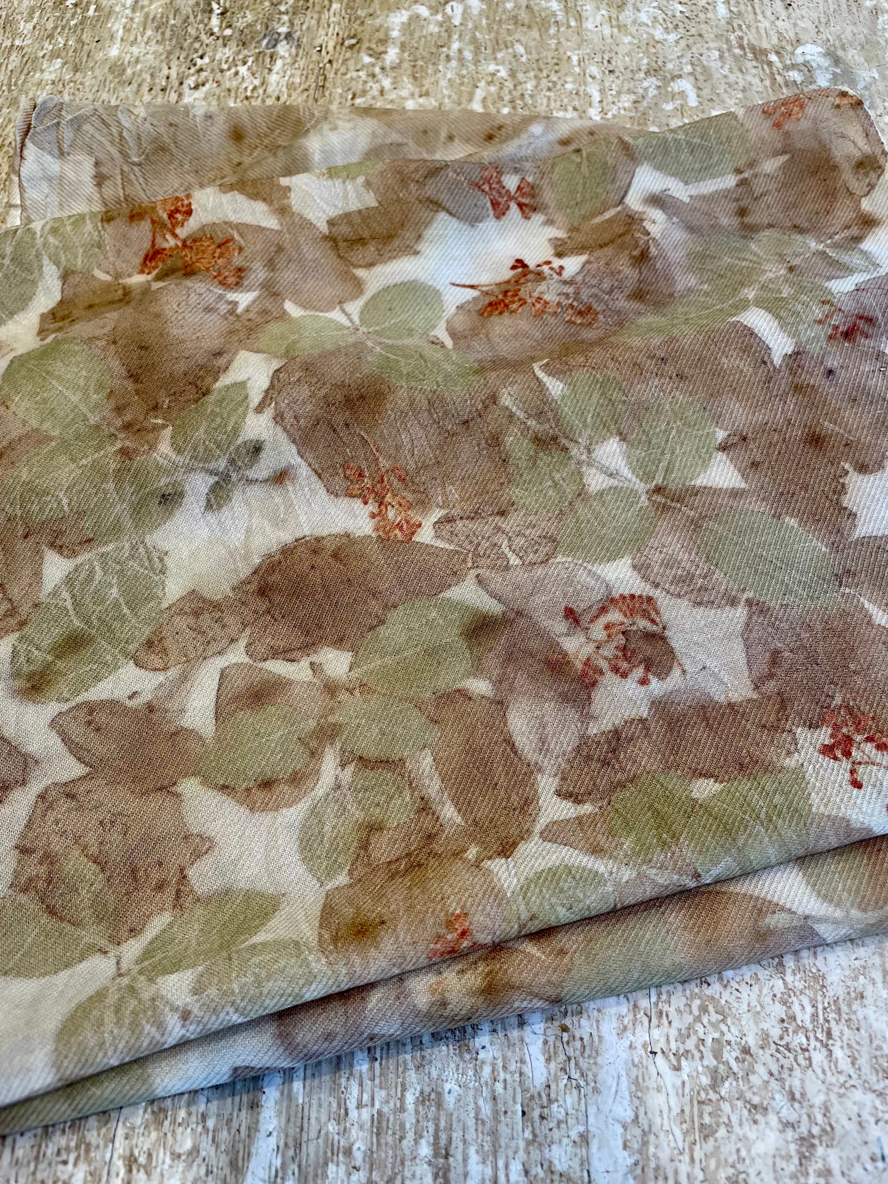 Botanical Dyed Silk Wool Blend Shawl/Scarf- One of a kind