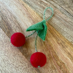 Felted Wool Cherries