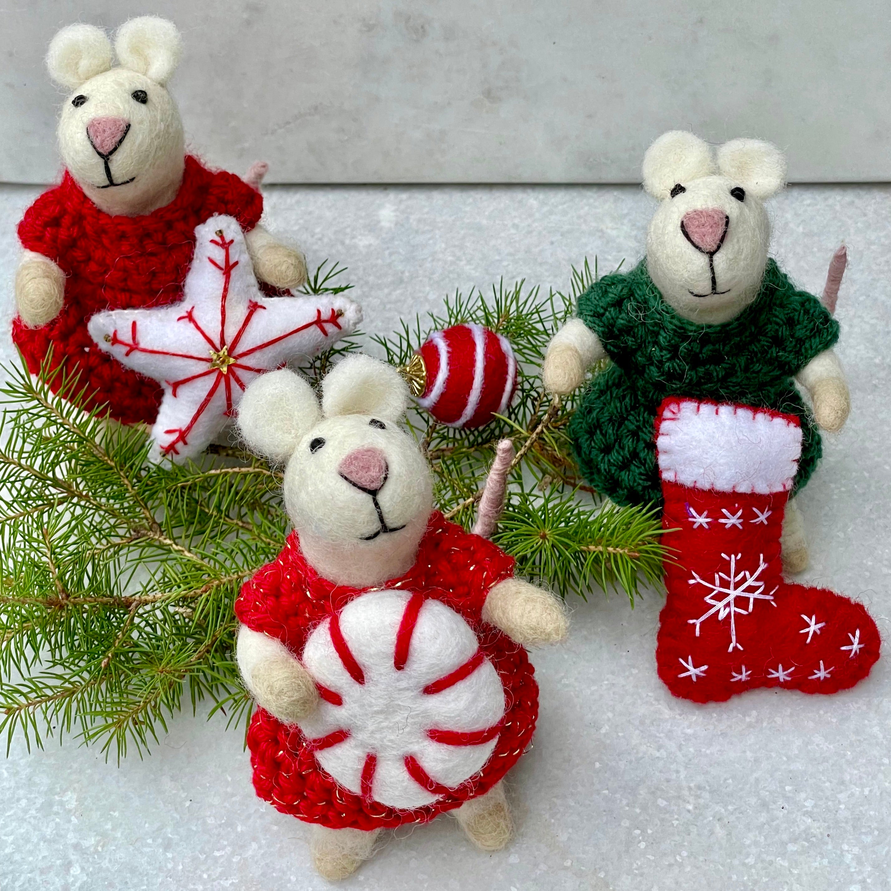 Felted Mouse Holiday Friends Collection
